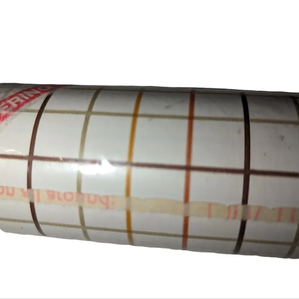 Vintage 80s tan and brown striped contact‎ paper NIP